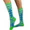Zayaan Health Dots Stripe Compression Socks, Blue/Green, PR BLZH-CSDS-4BG - alternate 2